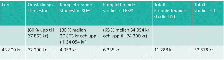 Räkneexempel - Kompletterande studiestöd